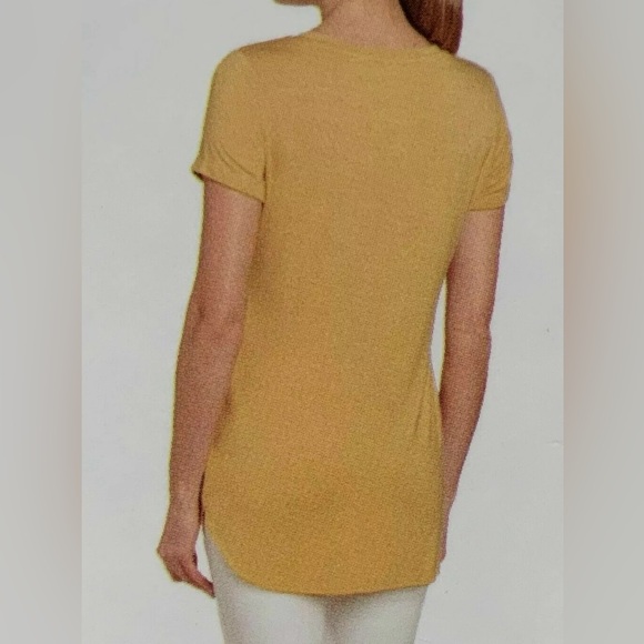 Joan Vass NY Women’s Soft Touch Tunic Blouse Short Sleeve Shirt Large, Bosc Pear - Picture 2 of 5